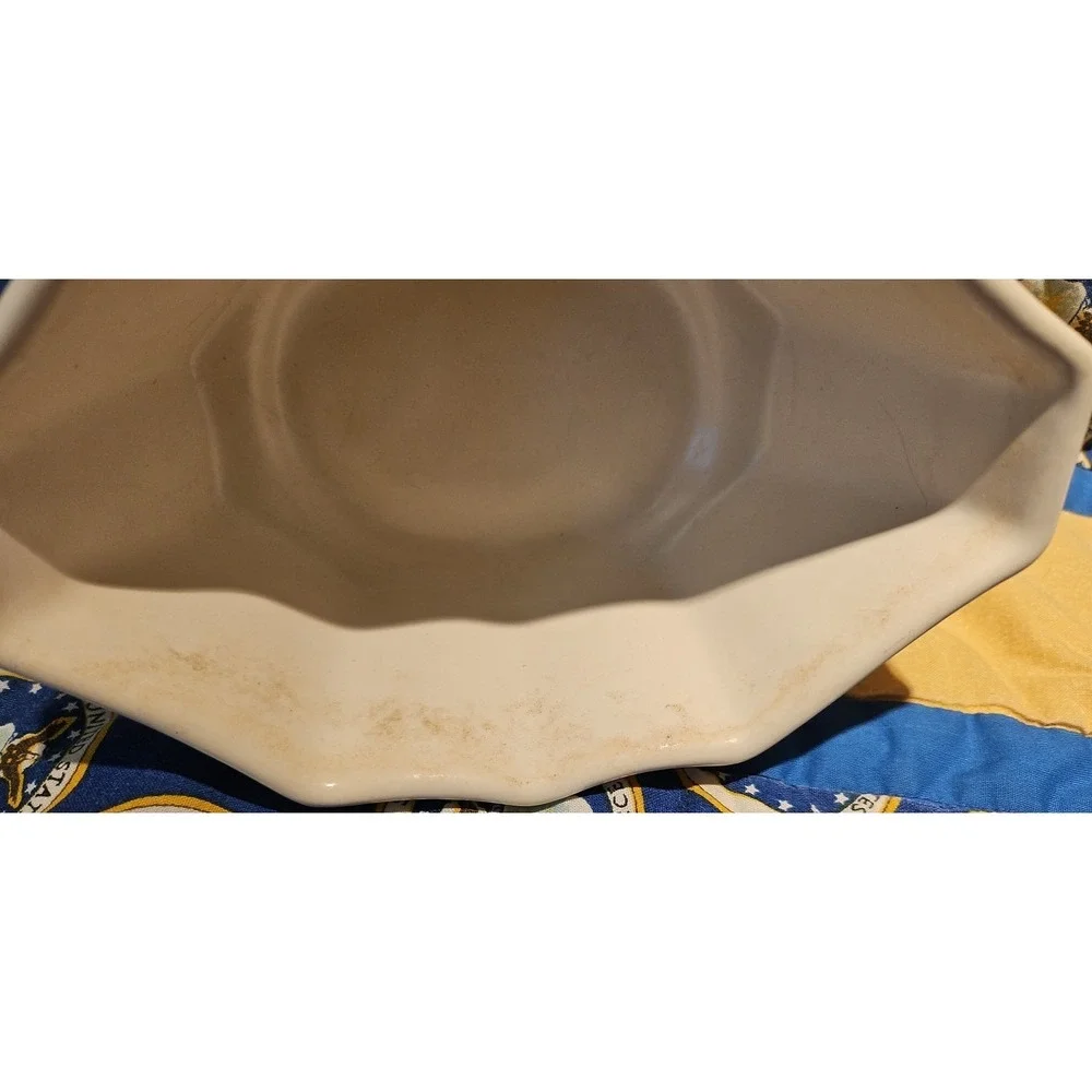 Vintage White Planter Bowl Hull 447 USA 6.75